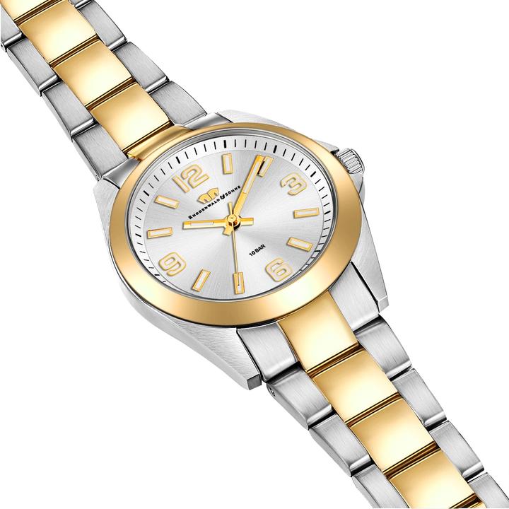 Immagine prodotto Orologio al quarzo da donna Majestia in acciaio inossidabile argento/oro giallo - 32448 (Orologio da polso analogico, 37.50 mm)