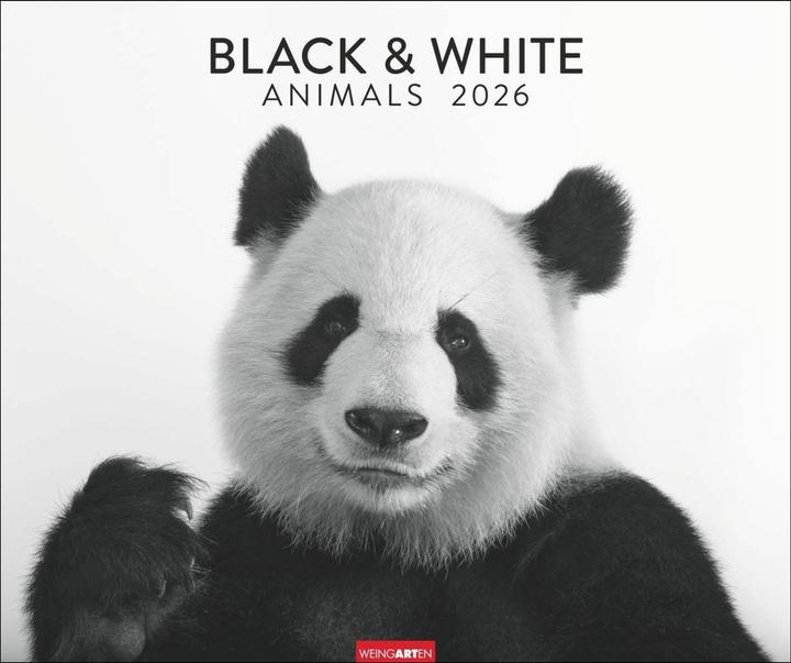 Actual product image Black & White Animals 2026 (55 x 46 cm, Hardcover, German)