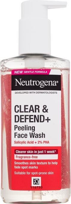 Actual product image Neutrogena Clear & Defend+ Peeling Face Wash (Exfoliation, 200 ml)