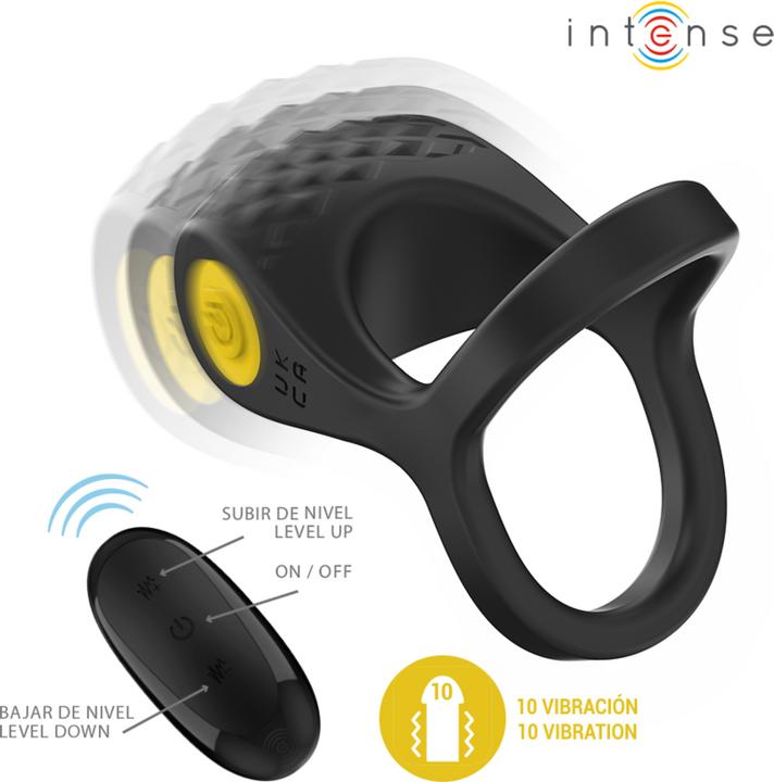 Image du produit Intense Alex Vibrator Doppel-Penisring 10 Vibrationen Schwarz