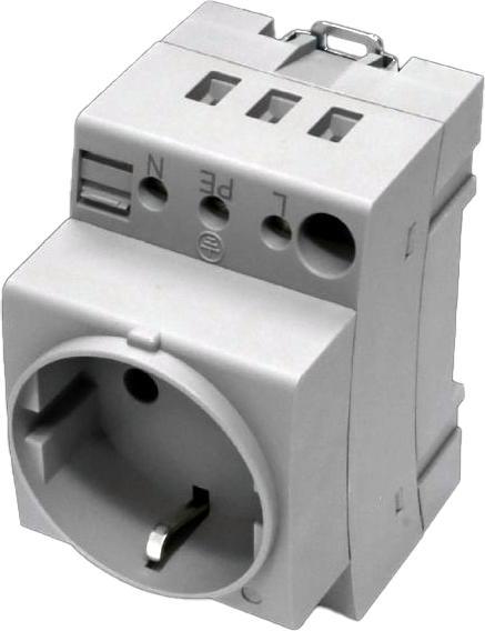 Rittal Steckdose 1=2 SZ 2506120 f.Tragschienenmontage 250V / 16A