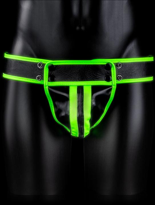 Image du produit Ouch! Striped Jock Strap - GitD/Black - S/M (S/M)