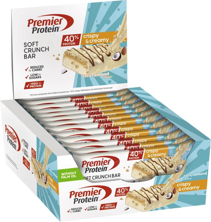 Actual product image Premier Protein Soft Crunch Bar 40% Protein (Coco-Almond, 12 pcs., 480 g)