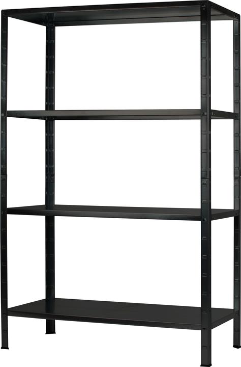 Produktbild Schulte Regalwelt Steck-Grundregal Schulte schwarz strukturiert 1800x1000x350 mm 4 Bden Tragkraft 260 kg