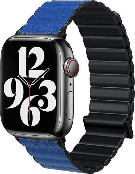 Actual product image Beline pasek Apple Watch Magnetic Pro 38/40/41mm czarno/niebieski black/blue box (Plastic, Silicone, ecological leather)
