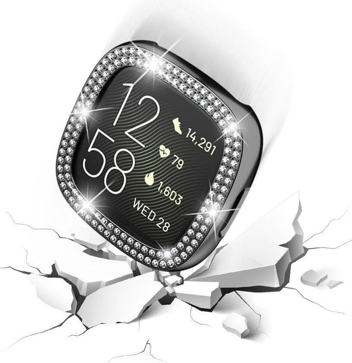 Produktbild Cover-Discount Fitbit Versa 4 / Sense 2 - Glitzer Strass Schutz Case schwarz