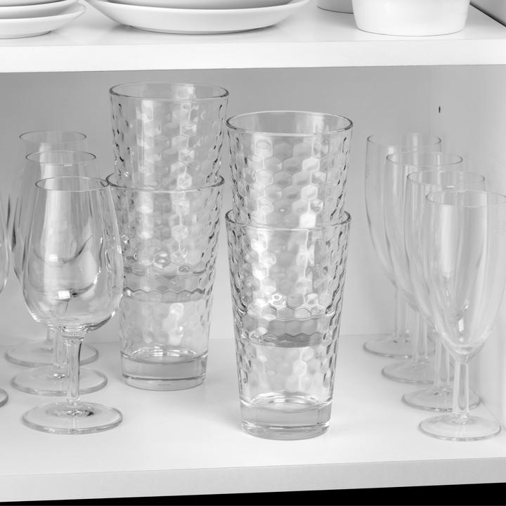 Produktbild WMF Longdrinkgläser Set 4tlg 275ml Wabenmuster Kristallglas hitzebeständig (0.28 l, 4 x)