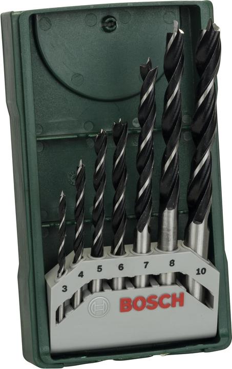 Bosch Zubehör Mini-X-Line-Holzbohrer-Set, 7-teilig (8 mm, 10 mm, 4 mm, 3 mm, 5 mm, 6 mm, 7 mm)