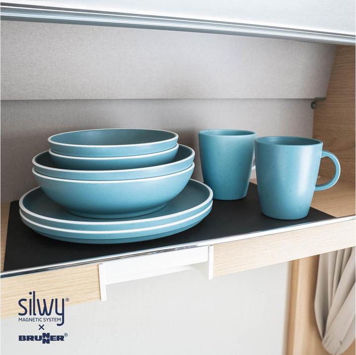 Actual product image Silwy Magnet-Kunststoff-Geschirrset Dolomit Blue, Produkttyp