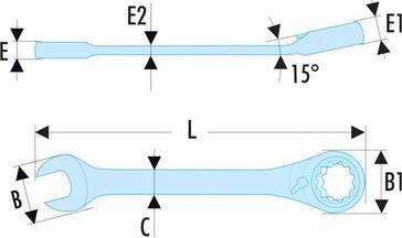 Actual product image Facom Combination ratchet wrench (18 mm)