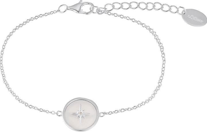 Actual product image S.Oliver Ladies' arm jewellery, 925 sterling silver, cubic zirconia synth., mother-of-pearl | star (17 cm, 925 silver)