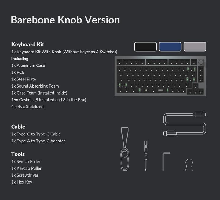 Actual product image Keychron Q1 Barebone Knob Version (CH, Cable)