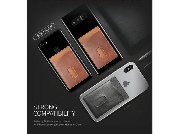 Actual product image Floveme Card holder leather sleeve self-adhesive for smartphones (Universal)