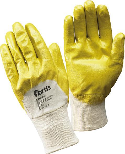 Produktbild Fortis Nitrilhandschuh Mechanic, EN 388, GrÃ¶ÃŸe 8, gelb (8)
