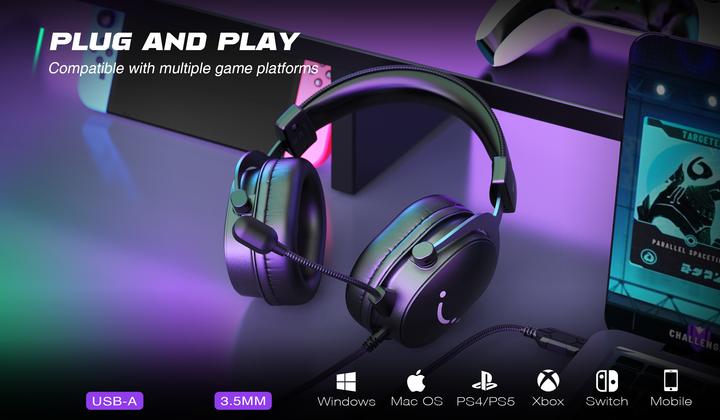 Produktbild Fifine H9 black 3.5MM + USB dual connector headphone for gaming, streaming, recording