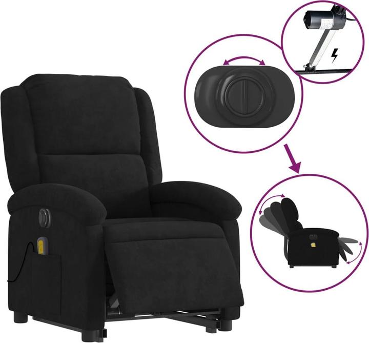 Actual product image VidaXL Massage chair with stand-up aid velvet