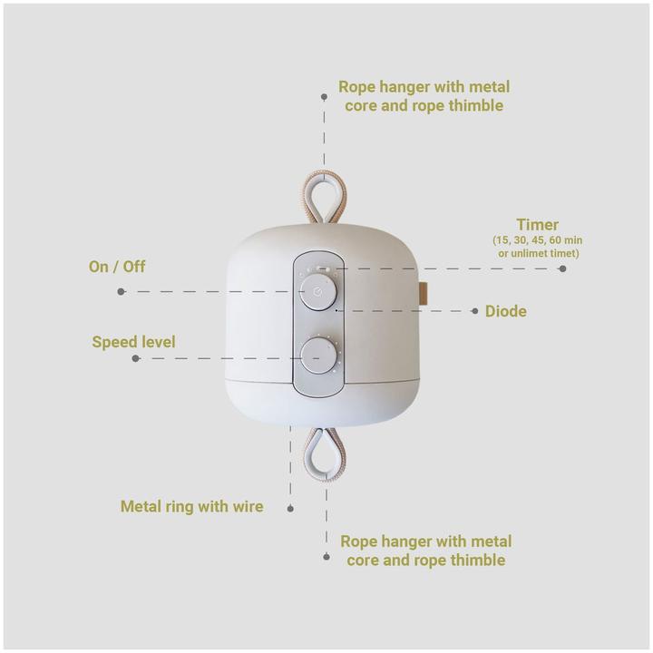 Image du produit Membantu Kit avec support avec berceau à ressort Jumeaux Premium et moteur LeeLo01 (Cozy Cradle)