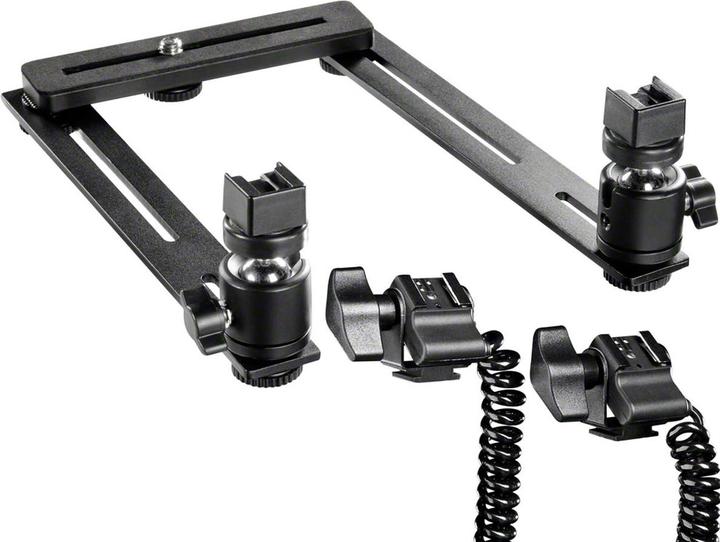 Produktbild Walimex Makro Blitzschiene Basic m. Y-Kabel Olymp. (Blitzhalterung)