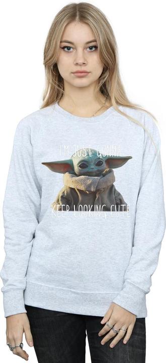 Actual product image Star Wars Womens/Ladies The Mandalorian Keep Looking Cute Sweatshirt (XL)