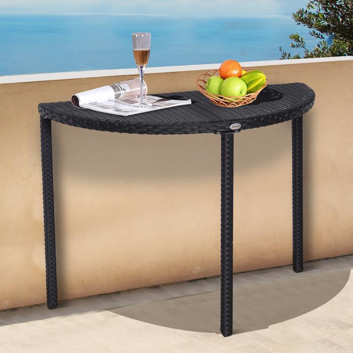 Produktbild Outsunny Rattan Balkontisch halbrund (50 cm)