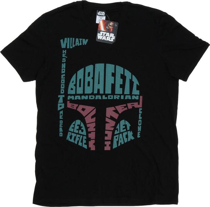 Star Wars Boba Fett Text Head TShirt
