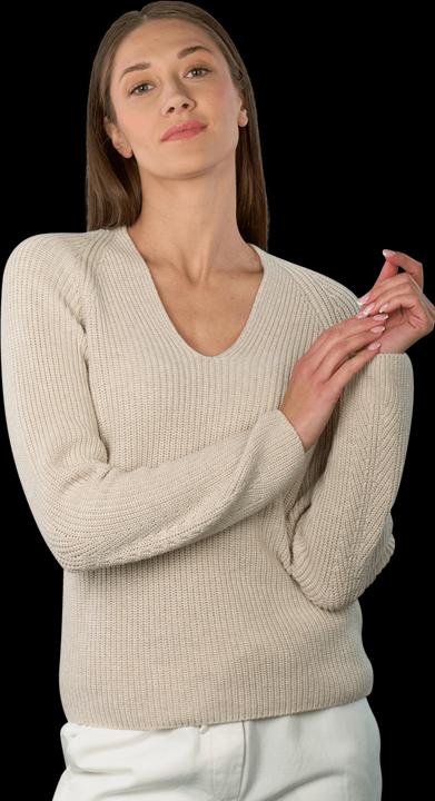 Actual product image Marc O'Polo Cardigan Stich Pullover V-Neck sandy melange (M)