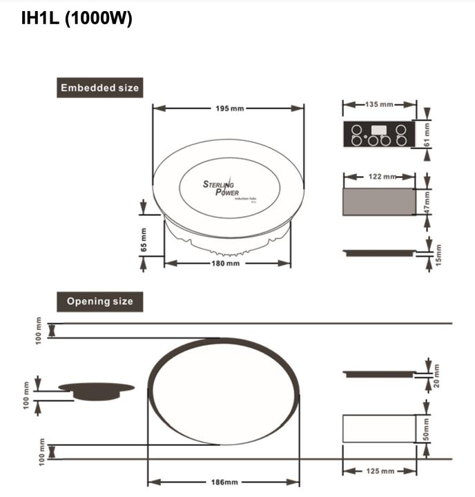 Actual product image Sterling Power Induction hob