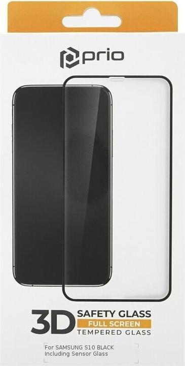 Immagine prodotto prio Vetro temperato 3D per Samsung S10, con sensore di vetro nero (1 Pezzo/i, Samsung Galaxy S10)