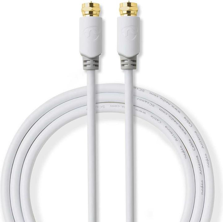 Actual product image Nedis Satellite and aerial cable - F connector - 10 m - round - Gold plated - Individually shielded - 75 (Antenna cable)