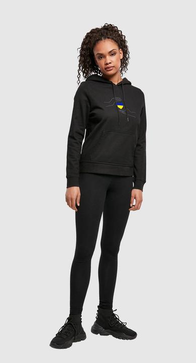 Actual product image Merchcode Ladies Peace - 2 Hand Heart Black Basic Hoody - 161643 (L)