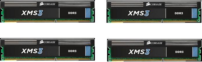 Produktbild Corsair Xms3 (4 x 8GB, 1600 MHz, DDR3-RAM, DIMM)