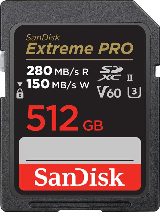 SanDisk Extreme PRO UHS-II V60 (512 GB, SDXC, U3, UHS-II)