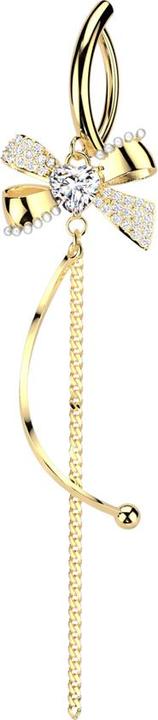 Star Piercing Banane klappbar vergoldet Schild halbrund Anhänger Masche Kette (Messing, Chirurgenstahl 316L)