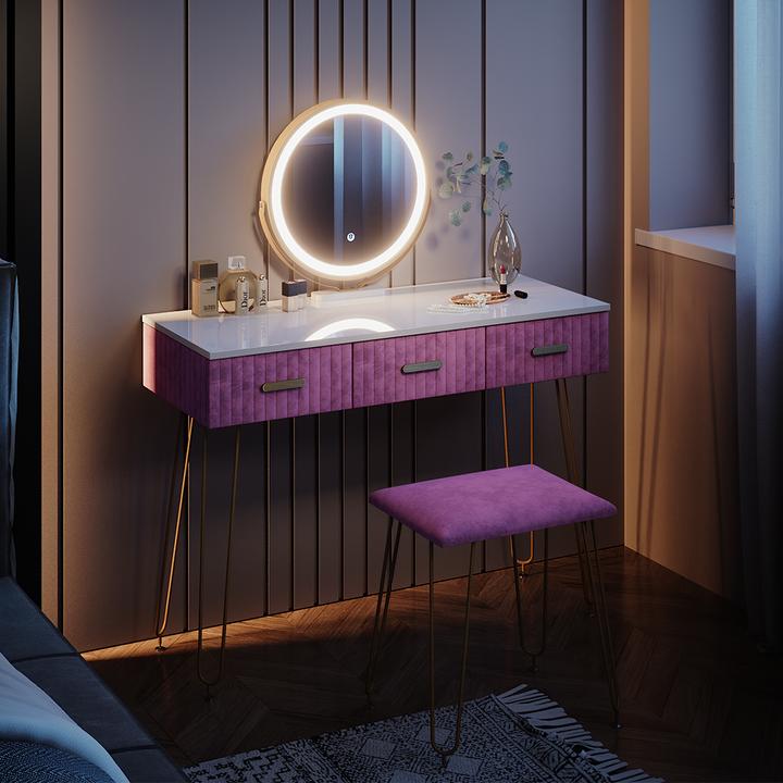 Actual product image Vicco Layla with stool and lighting (100 x 40 x 79 cm)
