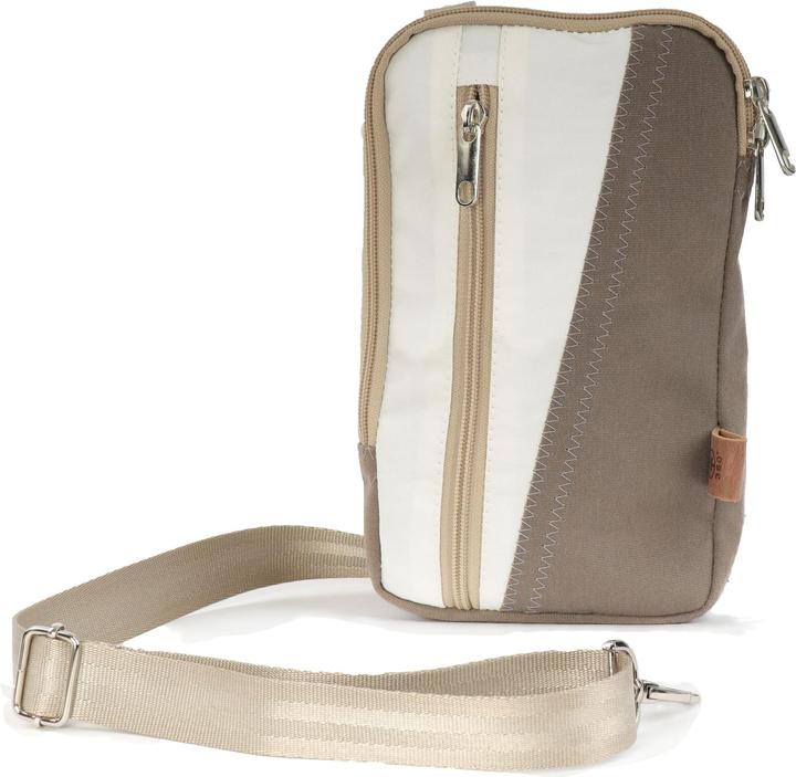 360Grad Nautik hipbag Umhänge-Tasche Segeltuch braun taupe