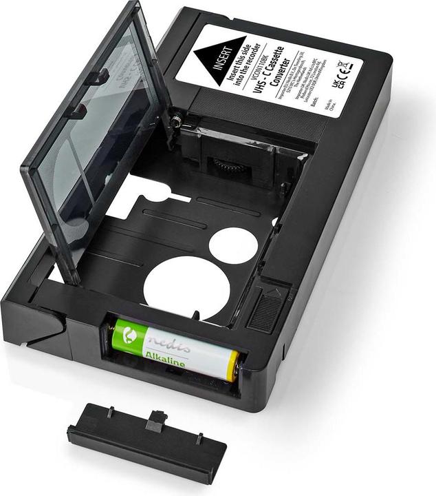 Actual product image Nedis VHS Converter Conversion: VHS-C to VHS Plug and Play Black