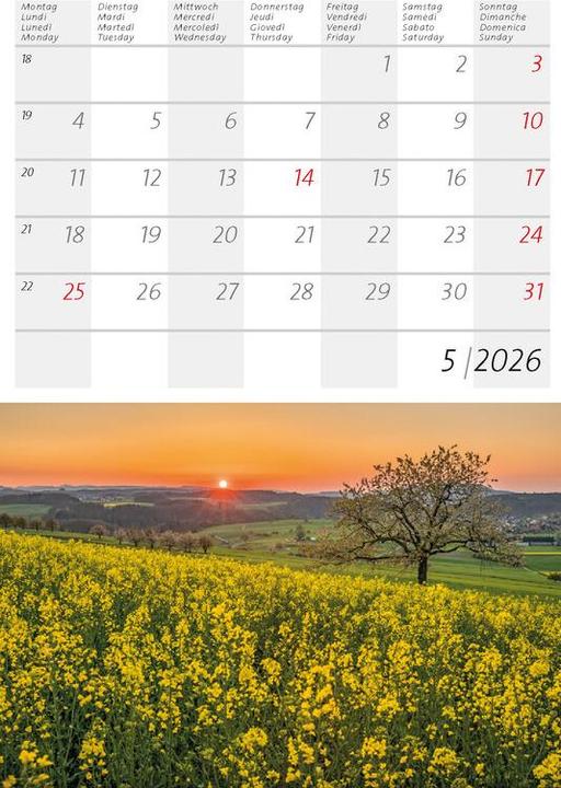 Actual product image Kleiner Schweizer Kalender 2026 (Hardcover, German, French)