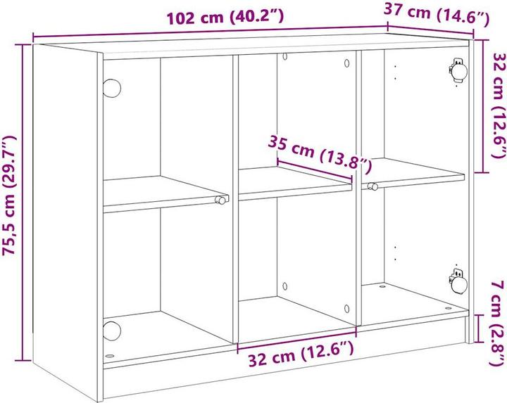 Image du produit VidaXL Buffet (37 x 5 x 75.5 cm)