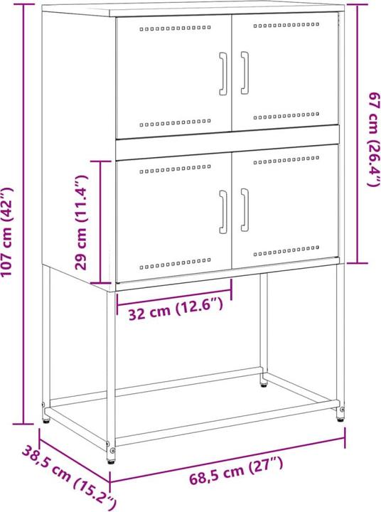 Produktbild VidaXL Sideboard (38.5 x 38.5 x 107 cm)
