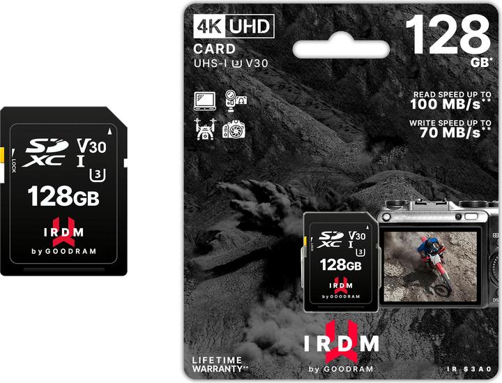Produktbild Goodram IR-S3A0-1280R12 Speicherkarte SDXC UHS-I (128 GB, SDXC, U3, UHS-I)
