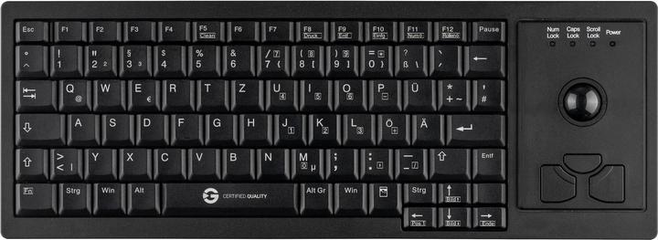 Productafbeelding Gett Cleantype Xtra Roll Toetsenbord met Trackball USB Kleur zwart Indeling DE (NL, Bedraad)