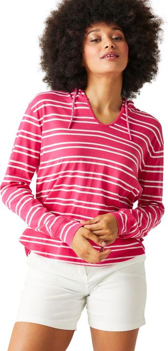 Actual product image Regatta Womens/Ladies Minerve Stripe V Neck Hoodie (34 D)