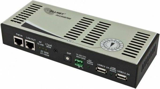 Actual product image Allnet PoE Splitter/Extractor LTPoE 90W 10-25V Switchable - ALL048700