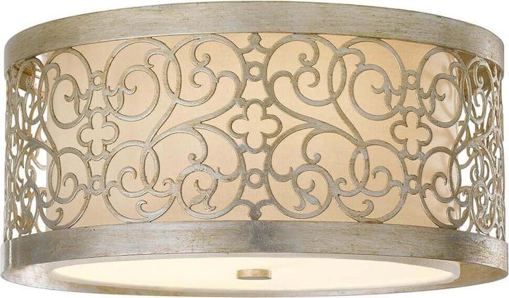 Actual product image Elstead Lighting Arabesque ceiling light E27 2-fold silver leaf patina (E27)