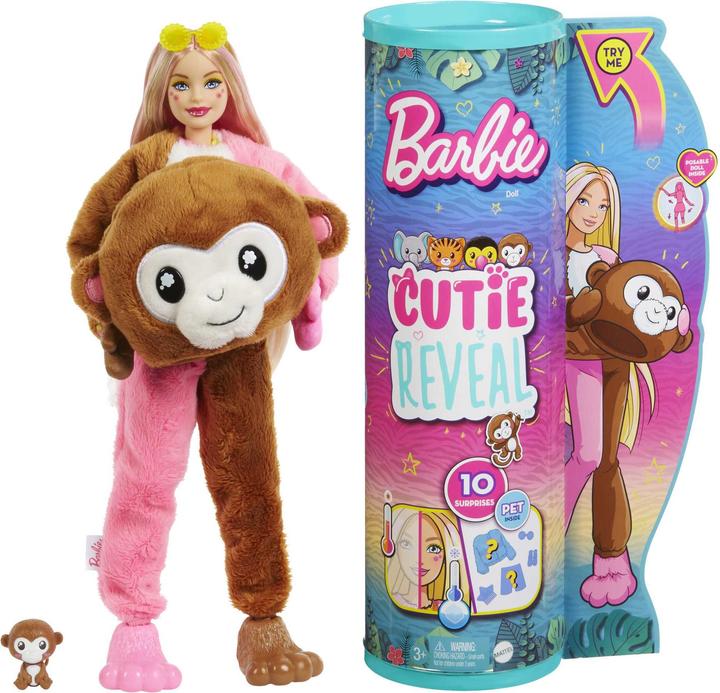 Actual product image Barbie Cutie Reveal in monkey costume with colour change