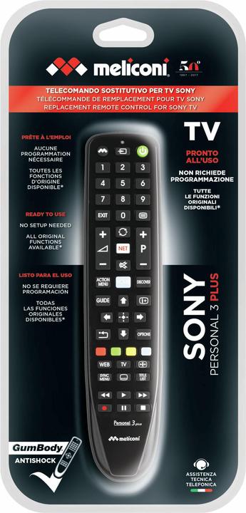 Produktbild Meliconi Gumbody Personal 3 für SONY (Universal Fernbedienung)