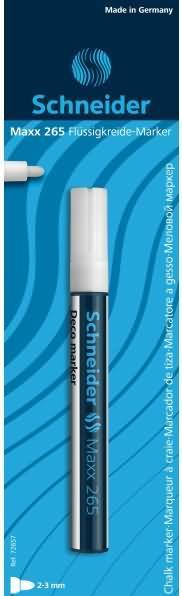 Produktbild Magni Schneider Maxx 265 Kreidestift (2-3 mm Strichstärke, feucht abwischbar, wasserbasiert, geruchsneu (Weiss, 3 mm, 1 x)