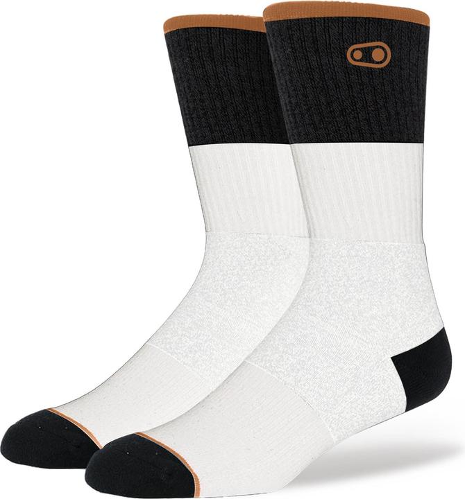 Actual product image Crankbrothers Icon Casual Cotton Socks, white/grey/gum, L/XL | 43-50 (EU) | 9.5-15.5 (US) (L/XL)