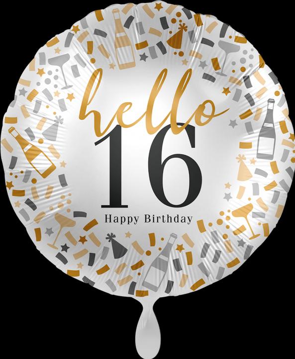 Produktbild Premioloon Hello 16 Glückwunsch Geburtstag Ballon