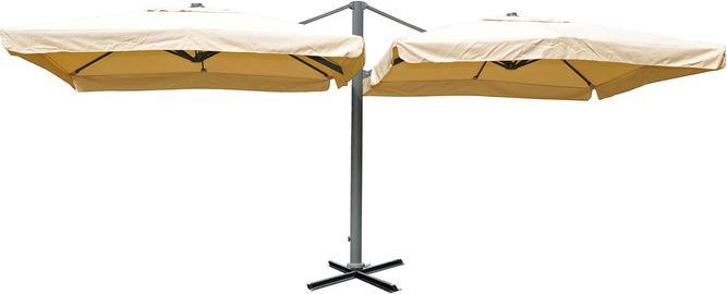 Swisshandel24 Gastronomy Luxury Double Traffic Light Umbrella, Pergola Awning Effect, 6,2x3m Polyester 50kg -